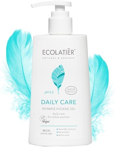 pH Balanced Daily Feminine Wash with prebiotic - 97% natural ingredients - Vegan Certified, Daily Intimate Care - Intimate Feminine Wash, pH 5.2 Balanced feminine care - Ecolatier - 8.5 Fl Oz / 250ml ECOLATIÈR