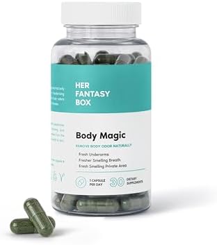 Body Magic Chlorophyll Capsules (Капсулы) - 30 Vegan Capsules (Веганские капсулы) for Detox, Digestion, Gut Health, Skin Support, and Oily Skin - Natural Energy Booster Her Fantasy Box