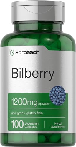 Horbäach Bilberry Fruit Extract 1200mg | 100 Capsules | Vegetarian, Non-GMO, Gluten Free Supplement Horbäach