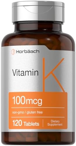 Horbäach Vitamin K Supplement | 100mcg | 120 Tablets | Vegetarian, Non-GMO & Gluten Free Supplement Horbäach