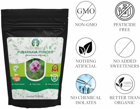 Punarnava Powder 100 Gm I Boerhavia diffusa I Supports Weight Management, Kidney, Liver and More I Non GMO I Vegan I Gluten Free AYURVEDASHREE