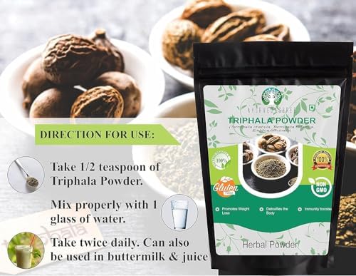 Triphala Powder 50 Gm | Formula of Amla, Haritaki & Bibhitaki | Supports Daily Detoxifying, Cleansing & Rejuvenation | Supports Immune System | Non GMO | Vegan | GMP Certified AYURVEDASHREE