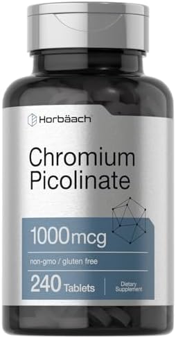 Horbaach Chromium Picolinate 1000mcg | 240 Tablets | Vegetarian Formula | Non-GMO, Gluten Free Supplement Horbäach