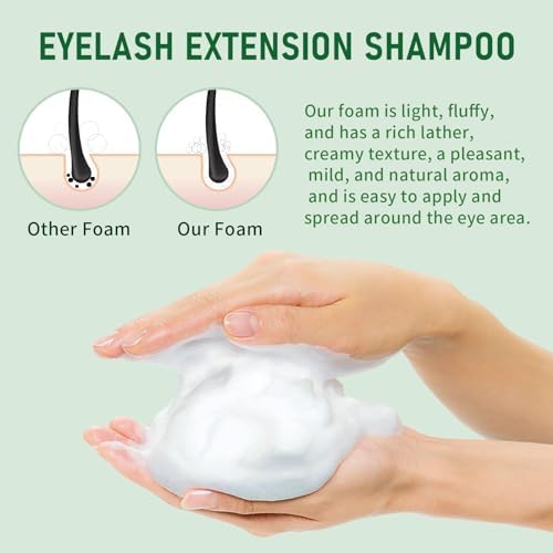 Lash Shampoo Bulk, Eyelash Cleanser for Extensions 1 Liter, Safe Makeup Remover, Non-irritating or Burning Formula Eyelid Foaming Cleanser for Professional Salon and Home Use (Aloe Vera-1L) TWILASH BY DLY