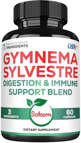 Extract 20:1 Gymnema Sylvestre Supplements - 1000mg with Berberine HCl, Ceylon Cinnamon, Elderberry & More - Support for Immune System, Circulatory Health & Body Management - 60 Capsules (Капсулы) Satoomi