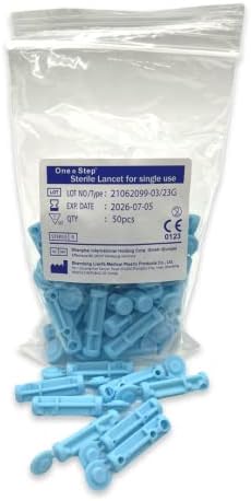 One Step Sterile 23g Lancets, 300 x Lancets for Diabetes Testing, Twist Top Sterile 28 Gauge Diabetic Blood Lancet, Single Use Glucose, Sugar, Keto Pen Style Lancets, Fits Most Lancing Devices One Step