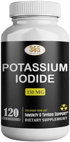 Potassium Iodide Tablets (Таблетки) 130 mg - KI Tablets- Potassium Iodine Tablets 130 mg - USA Made Potassium Iodine Pills YODO Naciente, Yoduro de potasio - 120 Tablets HEALTH LFE