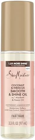 Shea Moisture Smooth & Shine Oil Coconut & Hibiscus for Lightweight, Luminous Shine, 3.3 oz SheaMoisture