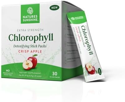 Nature's Sunshine Chlorophyll Stick Packs: Supercharge Your Detox and Boost Gut Health in Convenient, Delicious Stick Packs (Crisp Apple) Nature's Sunshine