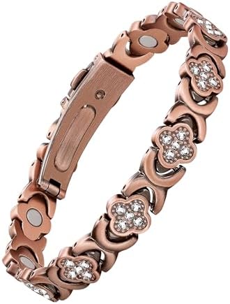 Jecanori Women's Pure Copper Bracelet, Ultra Strength Magnetic Copper Bracelets for Women Jecanori