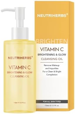 Neutriherbs Makeup Remover Oil Cleanser, Vitamin C Cleansing Oil for Long Last and Waterproof Makeup, Sunscreen, Fit All Skin Type - 3.71 Fl.Oz Neutriherbs