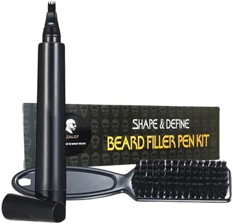 Beard Filler Pen kit Black Beard Pen with Brush Waterproof and Sweat Proof Barber Styling Pencil Long Lasting Marker Filler for Men Beard Grooming Kit Barber Accessories Beard Products SELZALOT