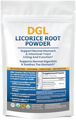 DGL Licorice Supplement: Stomach Relief, Leaky Gut Repair, DGL Powder (Порошок) for Digestive Restoration, Acid Relief - DGL Licorice Root Extract Powder, 140 serv. Kidney Restore