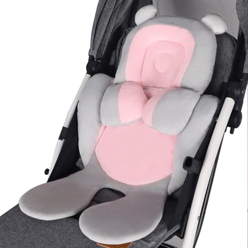 KAKIBLIN Infant Car Seat Insert, Baby Carseat Head & Body Support for Newborn, 2-in-1 Reversible Baby Car Seat Cushion, Soft Stroller Cushion Insert for Car Seats, Bouncer, Strollers, Swing KAKIBLIN