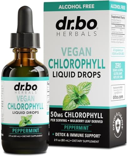 Chlorophyll Liquid Drops (Жидкие капли) Body Detox - Vegan Liquid Chlorophyll Drops Odor Cleanse Supplement, Energy & Immune Support, Internal Deodorant, Body Deodorizing Supplement - Natural Chlorophyll Water 2 oz (Унции) DR. BO