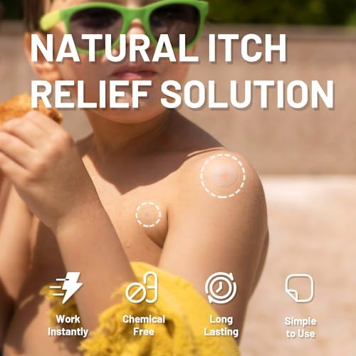 Itch Relief Patch for Kids, 28pcs Anti Itch Stickers, Fast Bite Itch Relief, Reduces Swell, Summer Travel Essentials, Bite Suction Tool Alternative for Outdoor, Camp, Hiking Oukken