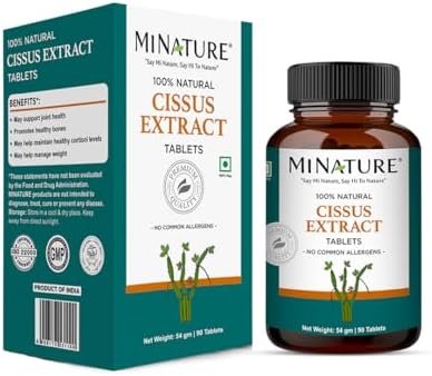 minature Cissus Extract Tablets | Herbal & Plant Based| Free from Chemical & Preservative| Gluten Free Non-GMO |90 Tablet, 45 Days Supply 1000mg Minature