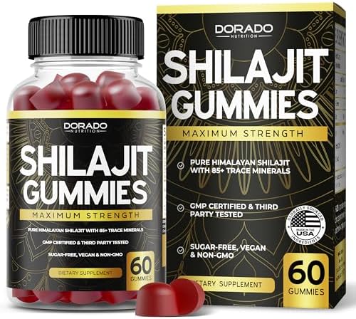 Shilajit Gummies (60 Count) Shilajit for Men & Women - Himalayan Shilajit - Pure Shilajit Gummies for Men - Delicious Raspberry Watermelon Flavor - 3rd Party Tested - Vegan & Non-GMO - USA Made DORADO NUTRITION