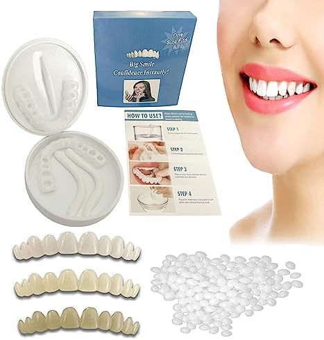 Fake Tooth Repair Kits for Filling The Missing Broken Tooth and Gaps-Moldable Fake Teeth and Thermal Beads Replacement Kits Womcare