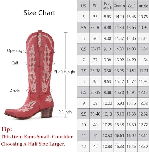 Женские Сапоги Ouepiano Cowboy Boots с классической вышивкой Ouepiano