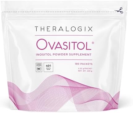 Theralogix Ovasitol Inositol Powder - 90-Day Supply - Myo-Inositol & D-Chiro Inositol for Hormone Balance & Ovarian Function Support* - NSF Certified - 400 g (180 Servings) Theralogix