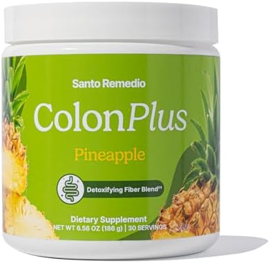 Colon Plus, Colon Cleanser, Dietary Psyllium Husk Fiber and Probiotics Supplement, 30 Servings, Mango Flavor Santo Remedio