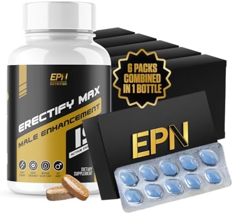 ERECTIFY MAX Pills for Men Fast Acting Erection Support | #1 New Ultra Dosed Male Enhancement to Maximize Blood Flow, Thickness & Boost Libido | Horny Goat Weed + 18 Ingredients - 60 Pills EPN Supplements