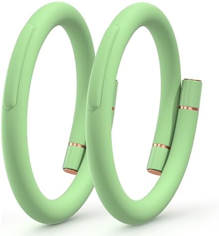 2 Pack Mosquito Repellent Bracelets, Insect & Pest Repellent Wristbands for Adults and Kids, DEET Free, Mosquito Repellent Bands Outdoor Patio (16 Replacement Cores - Green) BuggyBands