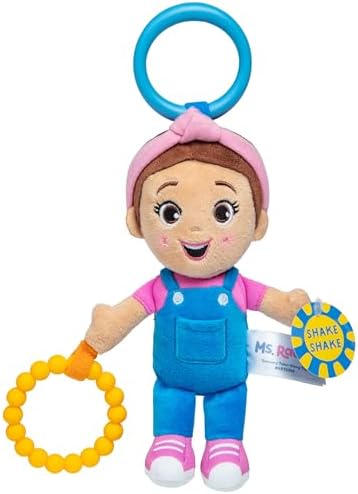 Official Sensory Take-Along Toy, Baby Swing & Baby Stroller Teething Toys with Rattle & Clip, Toddler Toys for Girls & Boys for Ages 0-1+ Ms. Rachel