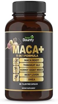 11-in-1 Energy Booster & Performance Supplement with Organic Maca Root, Tongkat Ali, Horny Goat Weed, Ginseng, Tribulus Terrestris & Beef Liver for Men and Women - 60 Filler Free Capsules (Капсулы) Inner Bounty