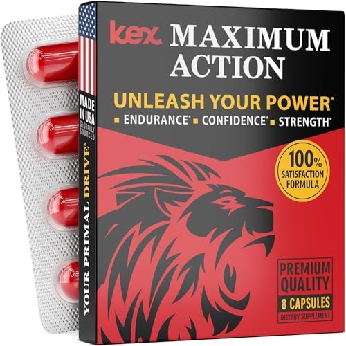 KEX Natural Vitamins for Men - Made in USA - Horny Goat Weed for Men - 8 Capsules (Капсулы) Kex