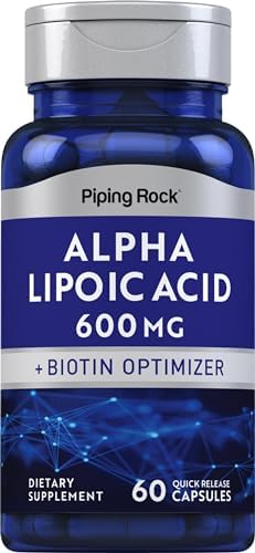 Piping Rock Alpha Lipoic Acid 600mg | with Biotin Optimizer | 60 Capsules (Капсулы) | Non-GMO, Gluten Free Supplement Piping Rock