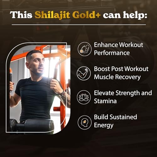 Pure Himalayan Shilajit Gold+ (30 gm)| Enhances Recovery & Boosts Strength| 16,000 ft Sourced Blend with Ashwagandha, Safed Musli, Gokshura| Vegan & Lab Tested -600mg Better Alt