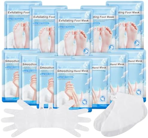 24 Pack Moisturizing Gloves Socks Masks Hydrating Hand and Foot Mask Set for Hand and Foot Dry Cracked Heel with Aloe Vera Gel Shea Butter for Women Men Gift Leelosp