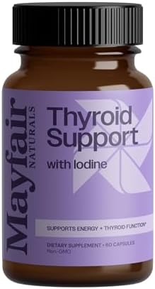 Thyroid Support with Iodine, Natural Supplement for Women and Men, Supports Energy and Thyroid Health, 60 Capsules (Капсулы) Mayfair Naturals