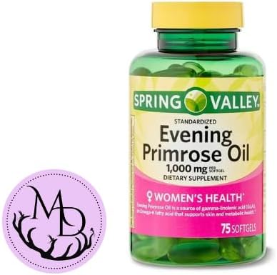 Spring Valley Women's Health Evening Primrose Oil Softgels (Мягкие капсулы), 1000mg, 75 Count+ DRI Store Sticker Generic