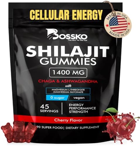 1400 MG Pure Himalayan Shilajit Gummies Organic, with Ashwagandha,Chaga,Magnesiun,Iron for Enhanced Absorption Without Gastrointestinal,for Men & Women-Improve Congitive & Mood, Energy [ Lab Test ] BOSSKO THE WAY TO THE TOP