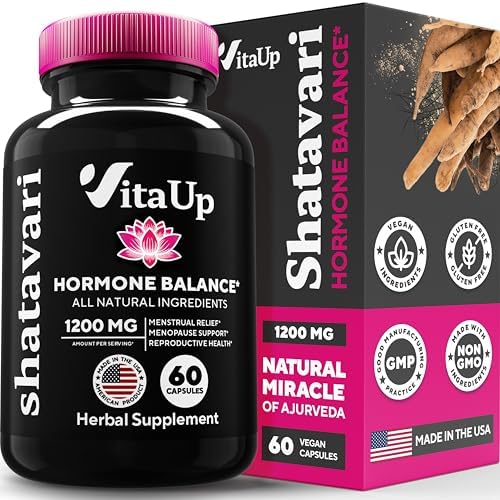 Shatavari Capsules (Капсулы) - USA Made Shatavari Organic Capsules - Shatavari Extract 1200mg - Shatavari Root Supplement for Hormone Balance for Women, Menopause & Menstrual Relief Support - 60 Count VitaUp