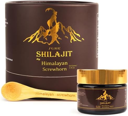 Shilajit for Men and Women Organic High Potency 85+Minerals Rich in Natural Flavic Acid Pure Himalayan Shilajit Resin 50grams Himalayan Screwhorn