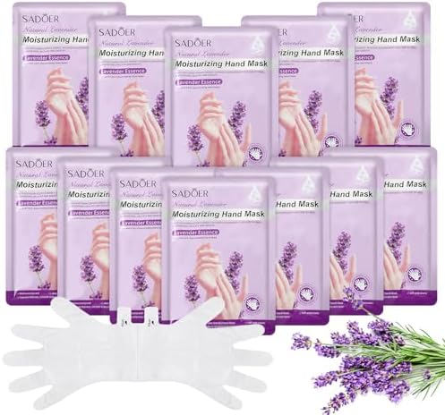 24 Pack Hydrating Hand Mask Lavender Moisturizing Hand Gloves for Dry Cracked Skin Moisturizer for Soft and Smooth Touch Hands Deep Exfoliation Gloves Men Women Leelosp