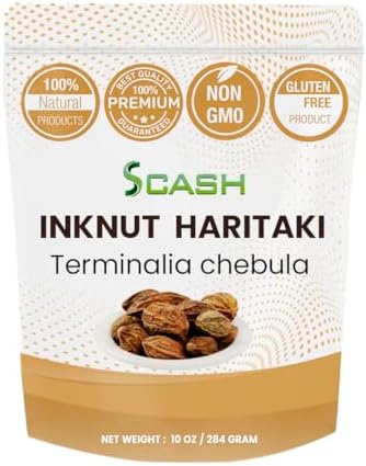 Haritaki/Inknut Whole for Dark Circles | 10 Ounce (283 Grams) | 100% Naturally Dried herb | Terminalia chebula Scash