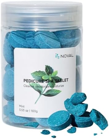 NOVAL Pedicure Supplies Spa Tablets Foot Bath Foot Soak for Softening Skin Care, 100g (Mint) NOVAL