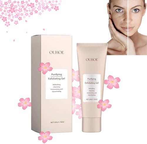 Purifying Exfoliating Gel Scrub Face and Body,Enriched with Cherry Blossom Extract,Moisturizes and Enhances Skin Deep Cleansing Pore Shrinking Rejuvenating Exfoliating Blackhead & Acne Gel CLY AMS