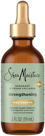 SheaMoisture Strengthening Scalp & Hair Oil Rosemary & Vegan Collagen to Promote Length Retention & Invigorate the Scalp, with ScalpBoost Technology, 2 oz SheaMoisture