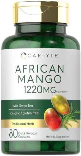 Carlyle African Mango Supplement 1220mg | 80 Capsules (Капсулы) | with Green Tea Extract | Non-GMO, Gluten Free Carlyle