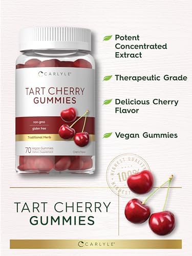 Carlyle Tart Cherry Gummies | 2000mg | 70 Count | Cherry Flavor | Vegan, Non-GMO, and Gluten Free Formula Carlyle