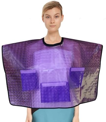 2PCS Mastectomy Post Surgery Waterproof Shower Cape， Water-Resistant Post Surgery Garment for Mastectomy/Chest Surgery/Shoulder Surgery, Post Surgery Shower Protection(Purple and Black) Sexyppl