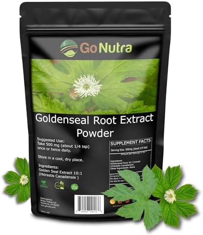 Go Nutra Goldenseal Root Extract Pure Goldenseal Powder (Порошок) Potent 10:1 Goldenseal Extract 4oz. Herbal Supplement Golden Seal Root Go Nutra