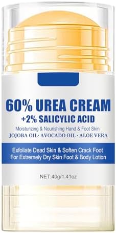 60% Urea plus 2% Salicylic Acid Foot Cream Moisturizer for Dry Cracked Feet Knees Elbows Hands Hydrates &Nourish Foot Care for Softens Skin Exfoliates Dead Skin Smoothing Skin Women and Men 1.41oz Grospe