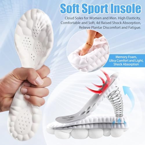 Cloudsole Insoles, Orthopedic Insoles for Women & Men - Plantar Fasciitis Insoles - Sports Shoe Insoles - 4D Cloud Insole, Anti Fatigue, Shock Absorption, Foot Pain Relief (Black, Men: US 8-11) Sagry